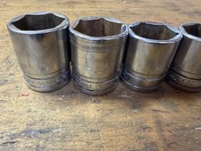 Snap On 1/2” Drive Shallow Chrome 6 Point SAE Socket Set