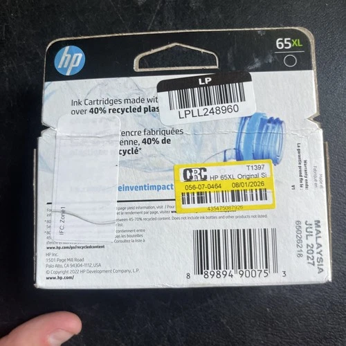 Genuine HP 65XL Black Ink Cartridge N9K04AN Exp 2027 - Sealed image 2