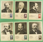DR WHO 1952 FRANCE 6 FDC FAMOUS PEOPLE MAXIMUM CARD SEMI POST R22188