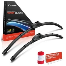  Pack of 2 Windshield Wiper Blades with Wear Indicator & Towel - Compatible 