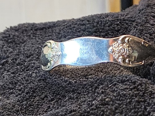 Vintage Handcrafted Silverplate Spoon Cuff Bracelet Oneida Wm A Rogers Brittany