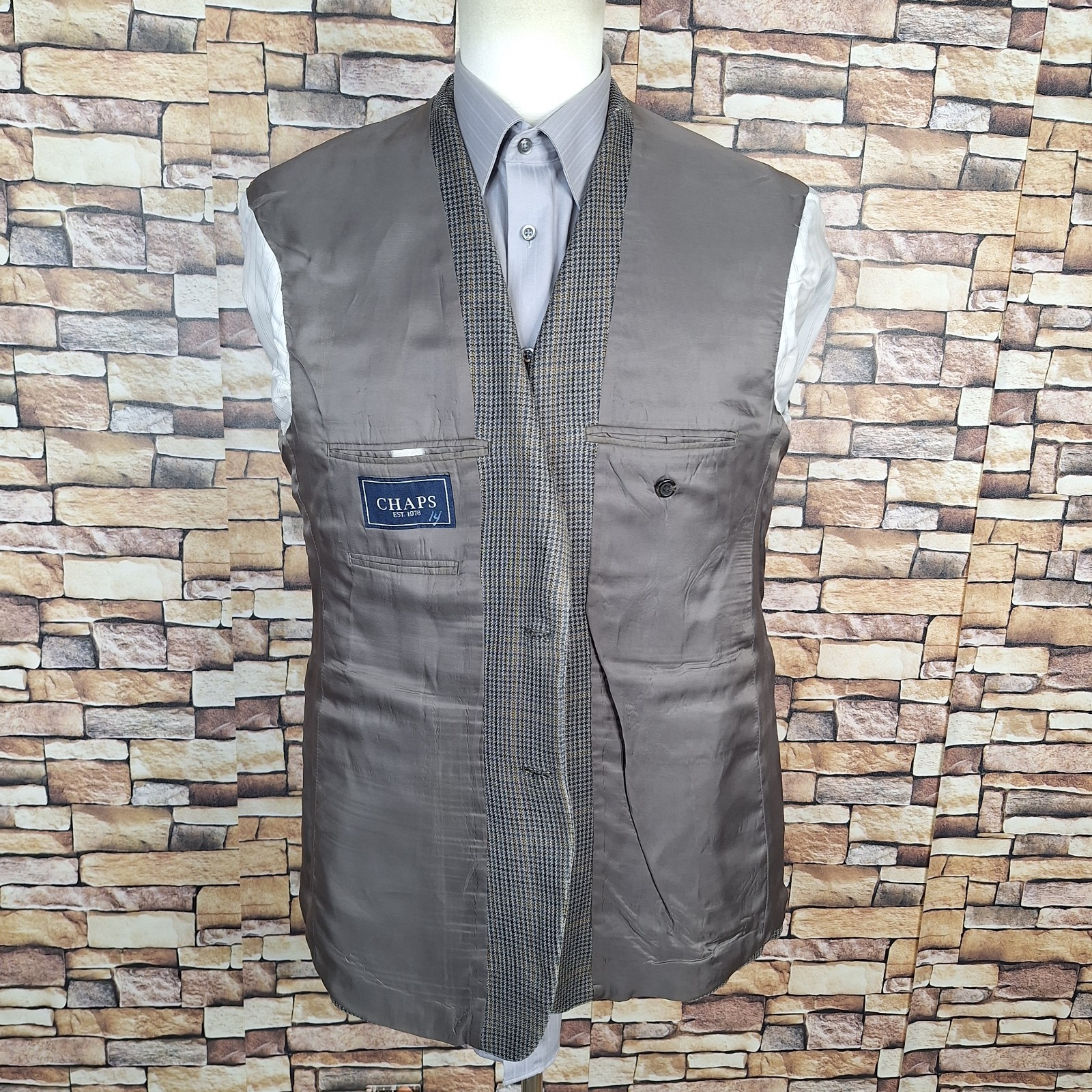 Chaps Multicolor Houndstooth Jacket Blazer Mens 4… - image 5