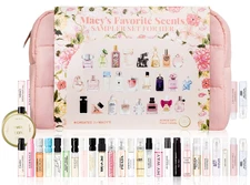 Holiday Macys 26-Pc. Favorite Fragrance Sampler Gift Set For Her & Pink Pouch