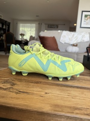 Puma Future Play FG AG neon green blue Soccer Cleats 107188-01 Sz 7.5