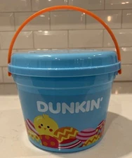 2025 Dunkin Donuts Easter Munchkin Basket / Bucket Lid Rabbit Chick Eggs Design