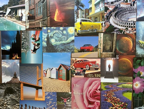 High Interest Lot of 50 single book magazine pages & cutouts collage art craft