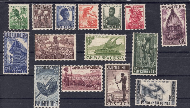 PAPUA NEW GUINEA Scott # 122 - 136 MINT / VF / NH Native Scenes Set; SCV $160