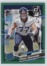 2023 Panini Donruss Rated Rookie Press Proof Green Peter Skoronski #395 0t2