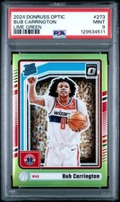 2024 PANINI DONRUSS OPTIC LIME GREEN #273 BUB CARRINGTON 101/149 PSA 9