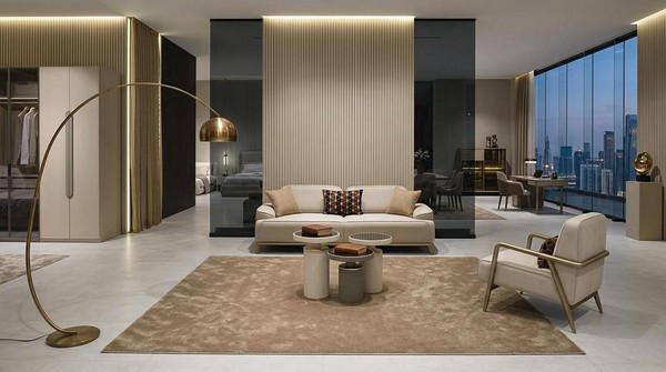 Wohnzimmer Set Sofa Sessel Beige Gold PolstermöBel Luxus Design-image