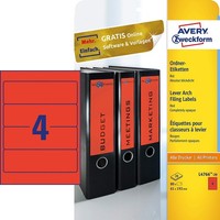 Avery Zweckform OrdnerrüCken Etiketten 61 X 192 Mm Rot 80 Etiketten