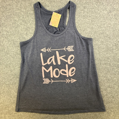 Women s Racerback Tank Top  Lake Mode  Graphic Flared Summer Casual Cool Size S