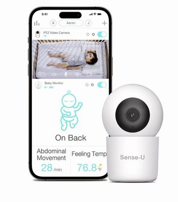 Camera Surveillance Security Recorder Sense-U PTZ Smart 2K Video Baby Monitoring