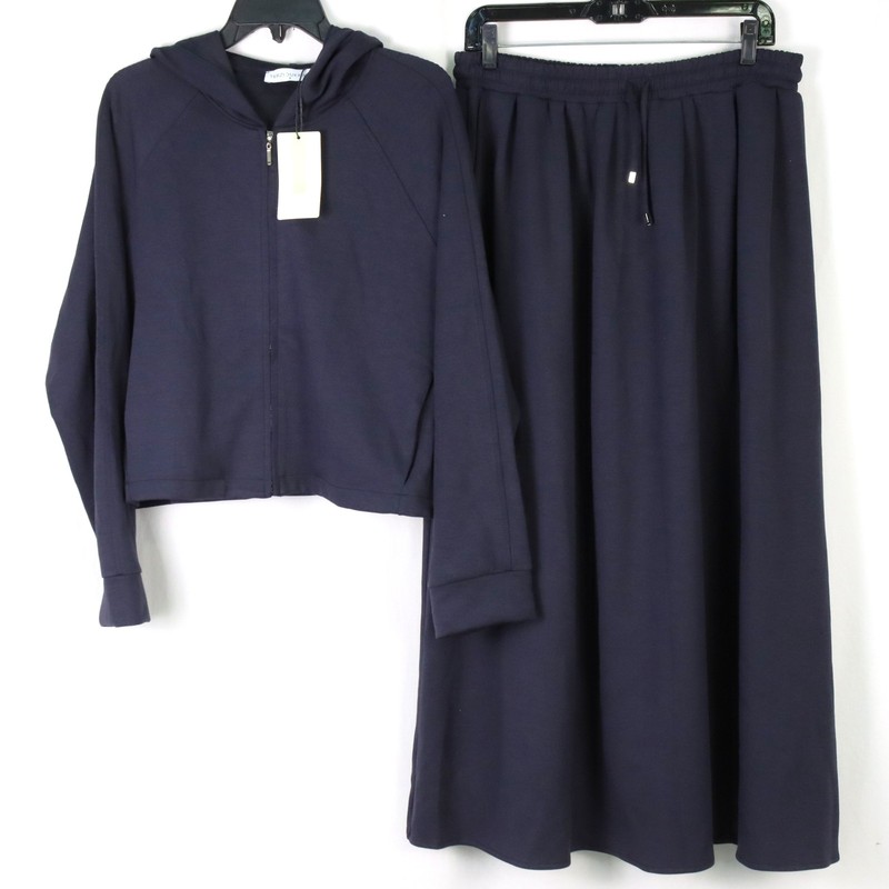 Terzi Dukkani Anka Skirt/Zip-Up Jacket 2Pc. Set In Navy  -  Women's Brand Size 2