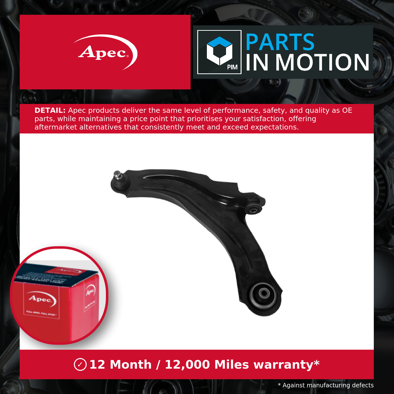Wishbone / Suspension Arm Front Left AST2294 Apec Track Control 54502354R New