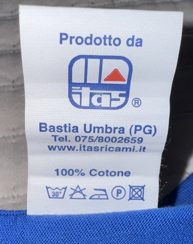 Italia Blue TShirt with embroidered flag Youth Size Large - Picture 5 of 8