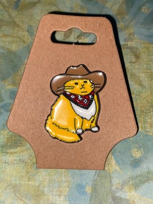 COWBOY CAT Novelty Deluxe Pin Collectible NEW