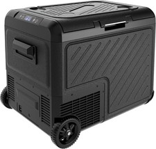 Dual Zone Car Refrigerator Electric Cooler 12/24V DC  100-240V AC w/Wheels