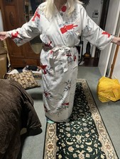 Authentic Vintage Marukyo Women's Kimono Robe Beautiful Birds Kyoto Tokyo Japan