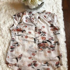 Fun 2 Fun Chic Floral Print Blouse for Women - Size L