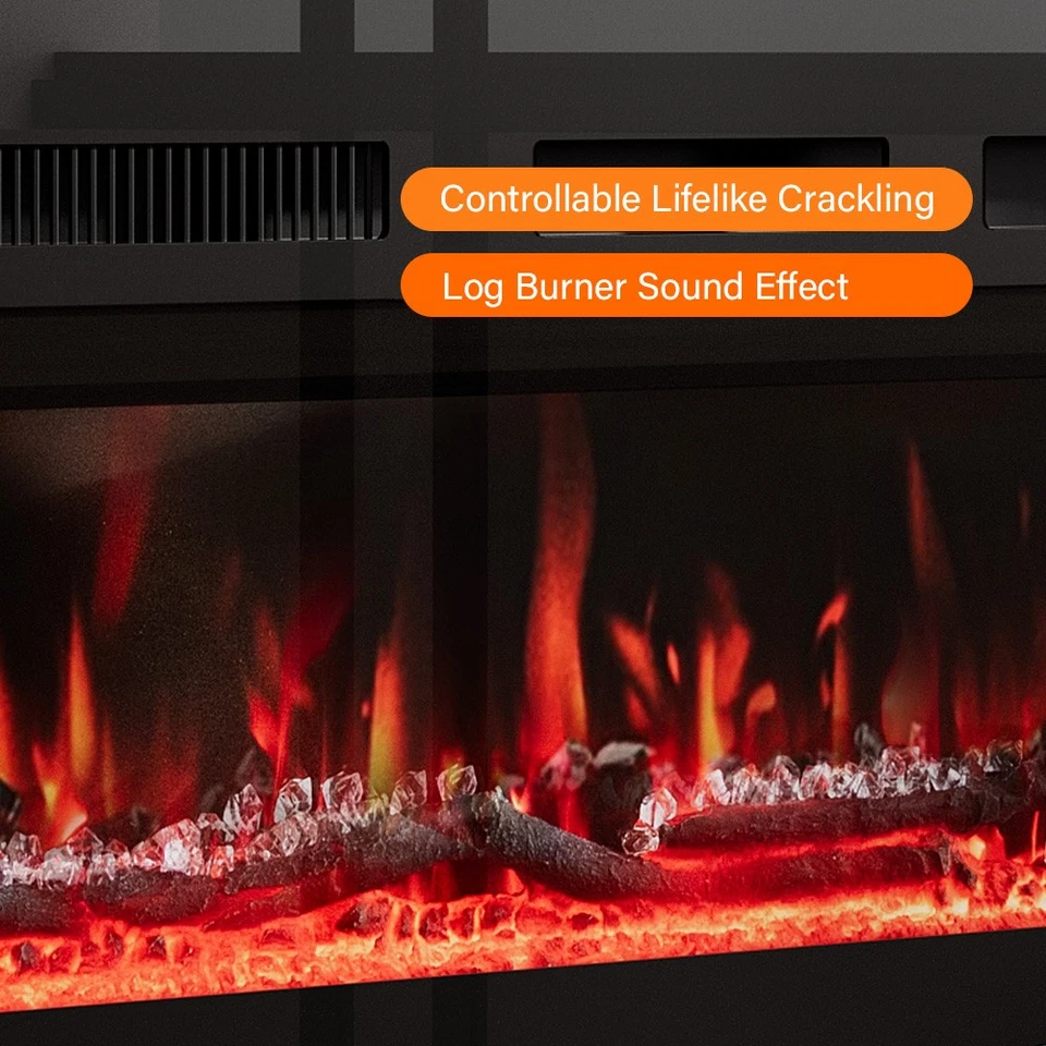 Chimenea Eléctrica 40/50/60" Inserto Empotrado o Calentador de Pie Montado en la Pared Foto 4 de 4