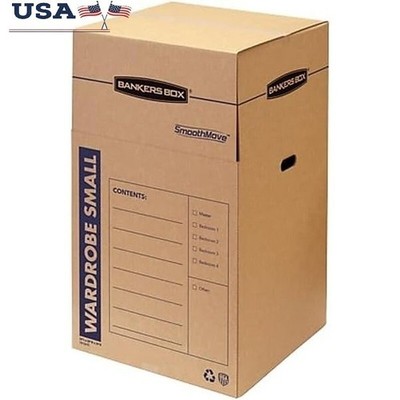 Short Wardrobe Moving Boxes 3 Pack Heavy Duty Carry Handles Storage Solution New
