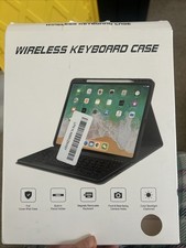iPad 9.7/5th Gen/Air 2-7 Keyboard Case Wireless, Backlit with Pencil Holder