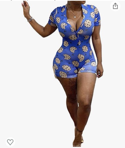 Pajamas Outfit for Women (Blue-Cookies, M)