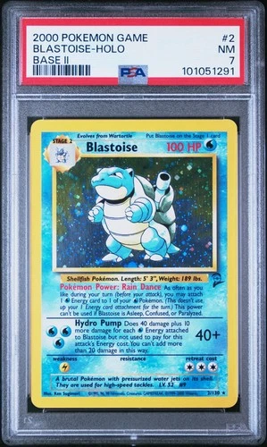 2000 BLASTOISE #2 HOLO BASE SET 2 PSA 7