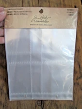 NEW Idea-ology Tim Holtz Large Page 8 Pockets Assorted Divided Clear Pages 93140