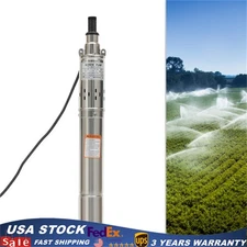 3" Deep Well Submersible Pump Stainless Steel Water Pump 1HP 115V 334ft 2.5m³/h