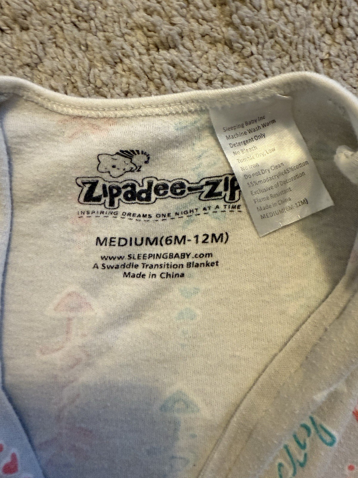 Baby Sleep Sack Organic Cotton Wearable Blanket Swaddle Unisex Small 0-6 Months