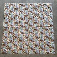 Vintage Handmade Jungle Lion Tiger Baby Blanket Light Crib Quilt 41  X 41  