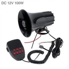 100W 12V 7 Tone Sound Car Alarm Siren Horn Megaphone With Mic Speaker System