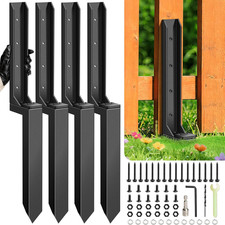 4-Pack Heavy Duty Fence Post Repair Kit - Secure Broken Wood Support