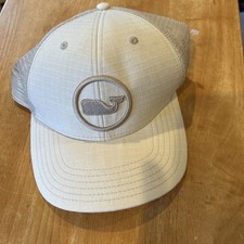 Vineyard Vines Dot Performance Truckers Hat Mesh Back Beige