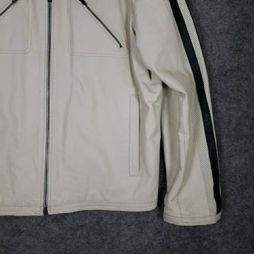 Street Legal Motorcycle Jacket Mens XLarge Performance White Genuine Leather - Picture 2 of 14