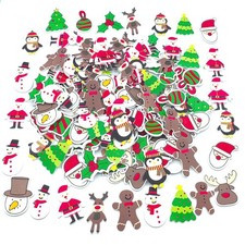 Christmas Foam Stickers,self-Adhesive Puffy Holiday Shapes Decorating of Mate...