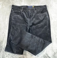 Polo Ralph Lauren Varick Corduroy Pants Mens 40x30 Black Preppy Slim Straight