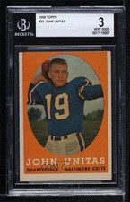 1958 Topps Johnny Unitas #22 BGS 3 HOF 0q3