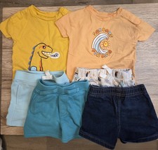 6 Peice Baby Boy Clothes Bundle 6-9 Months Shorts Tshirts Shirts