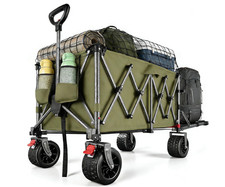 Festival Trolley on Wheels, 125-240L Folding Wagon, Portable Camping Cart, Campi