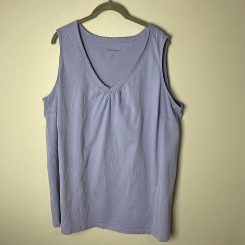 Woman Within Sleeveless Top Plus Size 2X 26 28 Tank V-Neck Lavender Purple - Picture 2 of 5