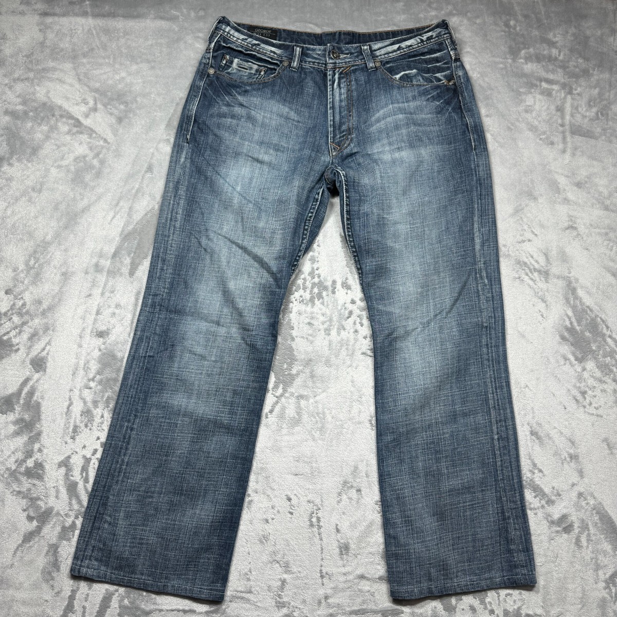 jebas Buffalo David Bitton Mens Jeans George Dark Wash Distressed