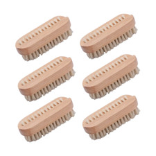 6 x Wooden Nail Brushes, Hygienic Double Sided Hand And Nail Cleaning Brush