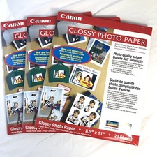 CANON GLOSSY PHOTO PAPER  8.5"x11"  60 SHEETS  PG-301 BUBBLE JET PRINTERS