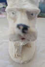VTG Westie Scottie Dog Plaster Type Material White Figure R/D Collar BLK Details — photo 10