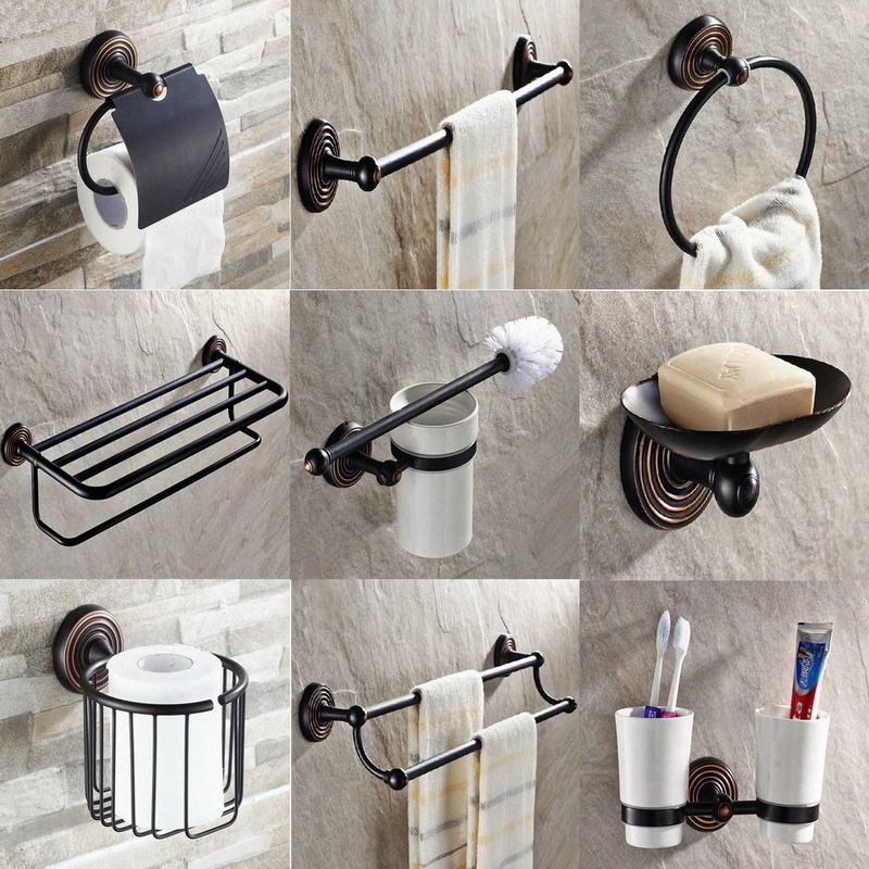 Oil Rubbed Bronze Bathroom Accessories Set Bath Hardware Towel Bar sset020