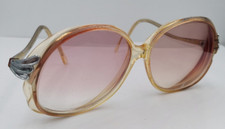 Vintage Sheila Marlyn 3711 Brown Gray Oval Horn-Rimmed Sunglasses FRAMES ONLY