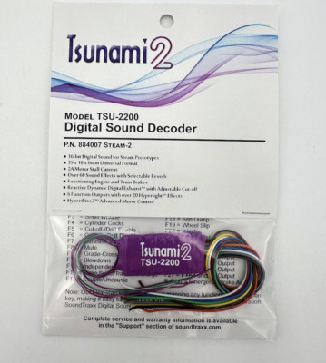 Soundtraxx Tsunami 2 TSU-2200 Steam-2 DCC Sound Decoder 884007, Railroad Steam 2